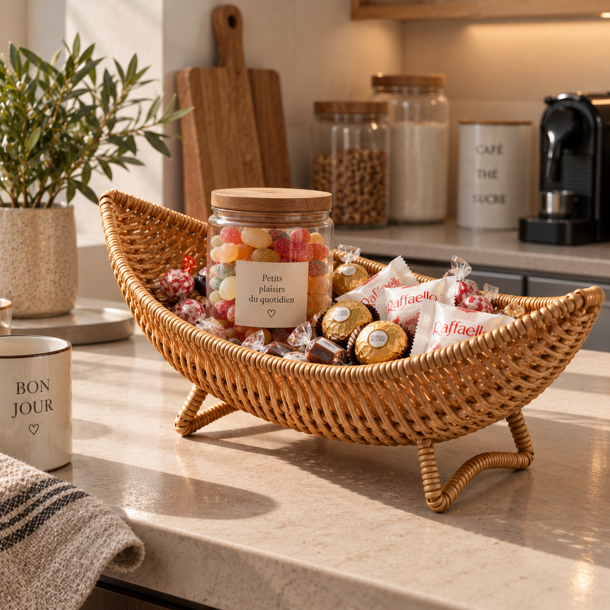 Panier de rangement en osier sur-pieds – vue 9