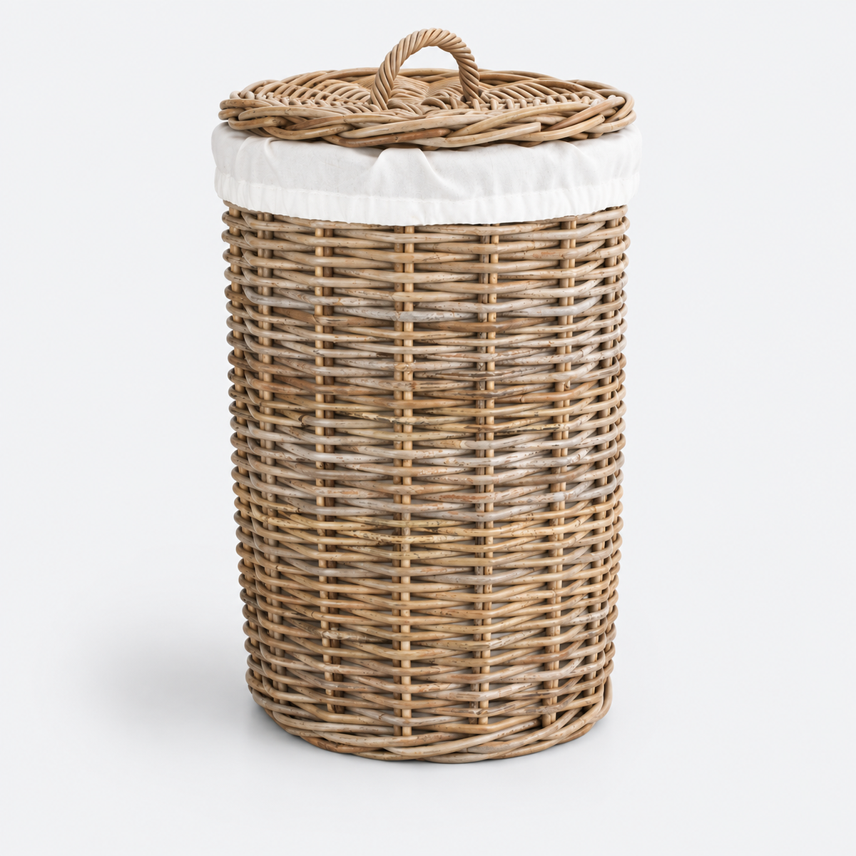 Panier à linge en osier tressé