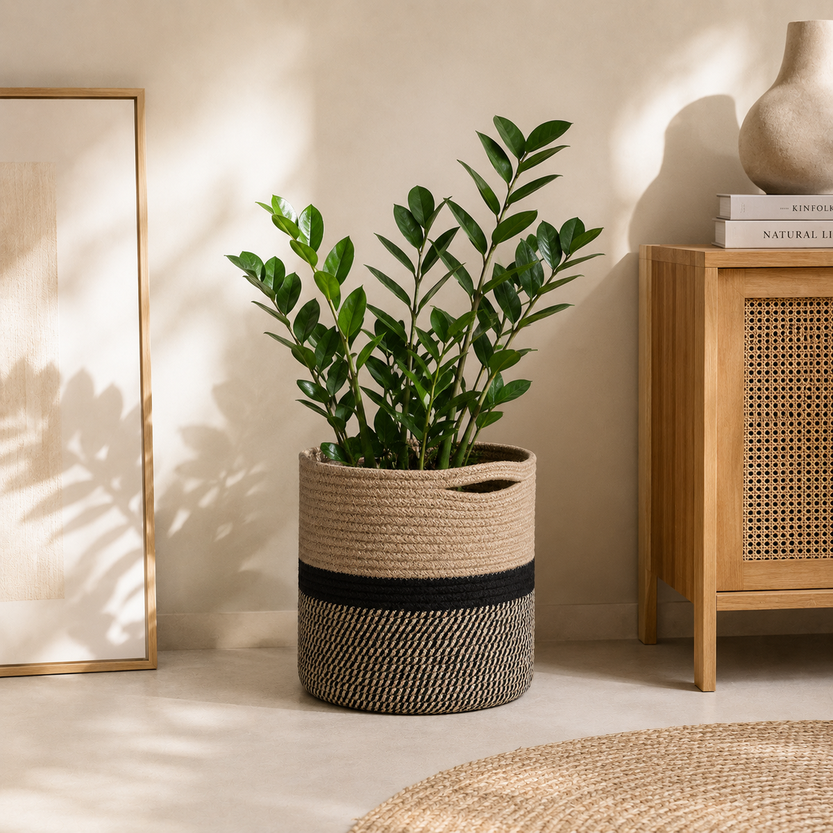Cache pots en osier et jute – vue 4