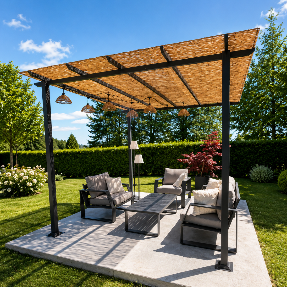 Canisse en osier naturelle H.1,6m x L.6m pour Balcon, Clôture, Terrasse, Pergolas