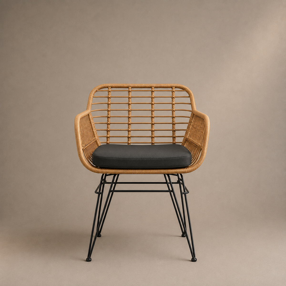 Ensemble bistro - 1 table + 2 chaises en osier – vue 4