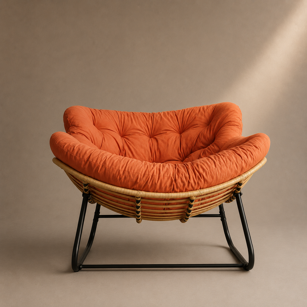 Chaise longue d'extérieur en osier toutes saisons