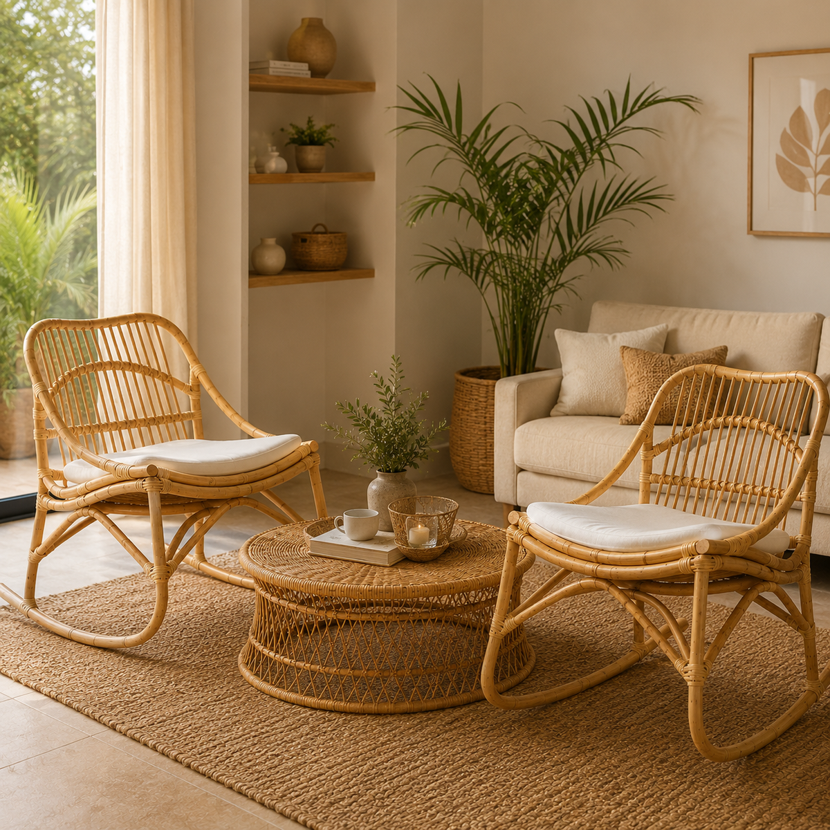 Chaise d'appoint en osier tressé – vue 6