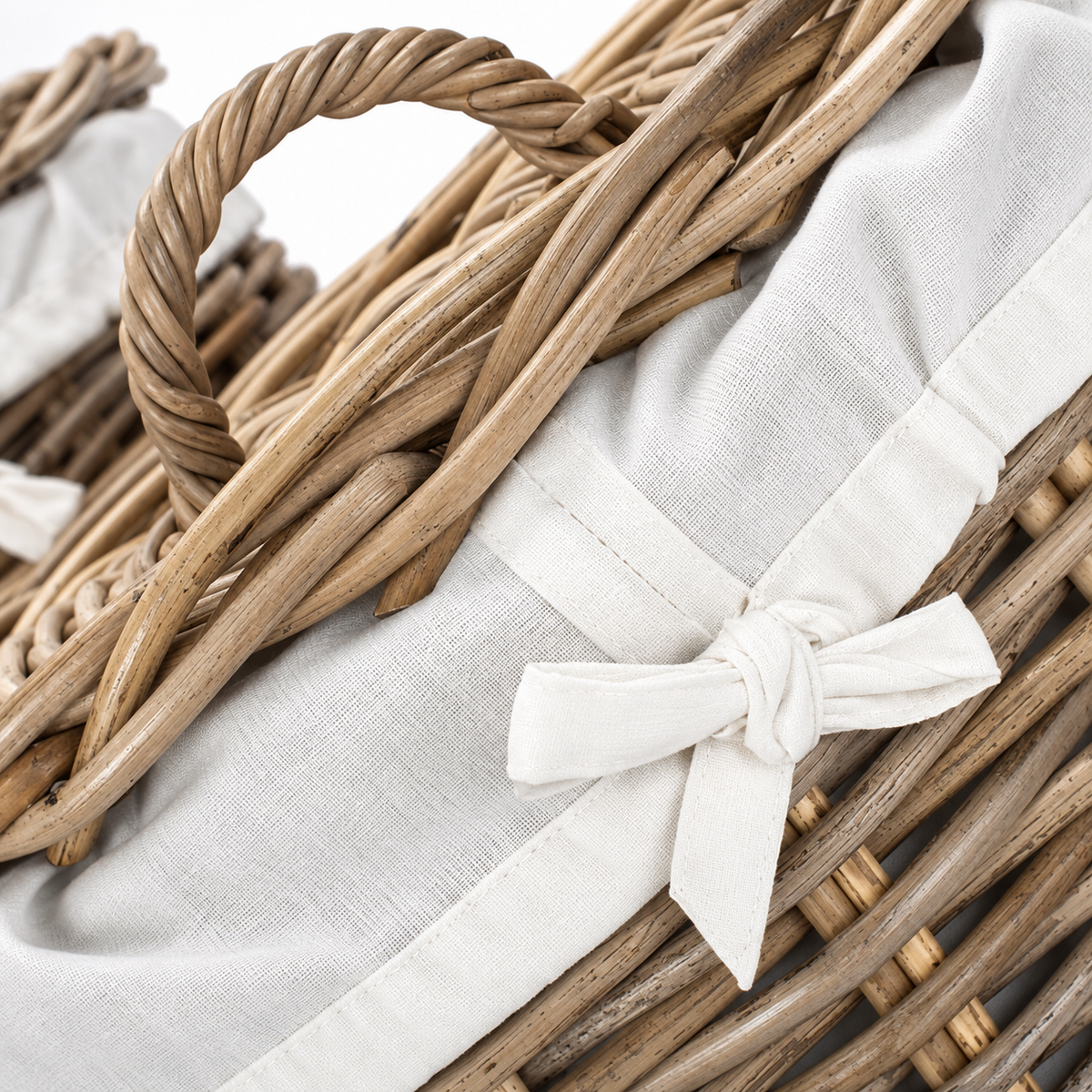 Panier à linge en osier tressé – vue 3