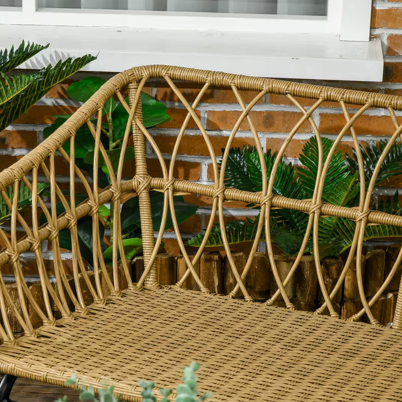 Ensemble salon de jardin 4 pièces en résine d'osier HDPE