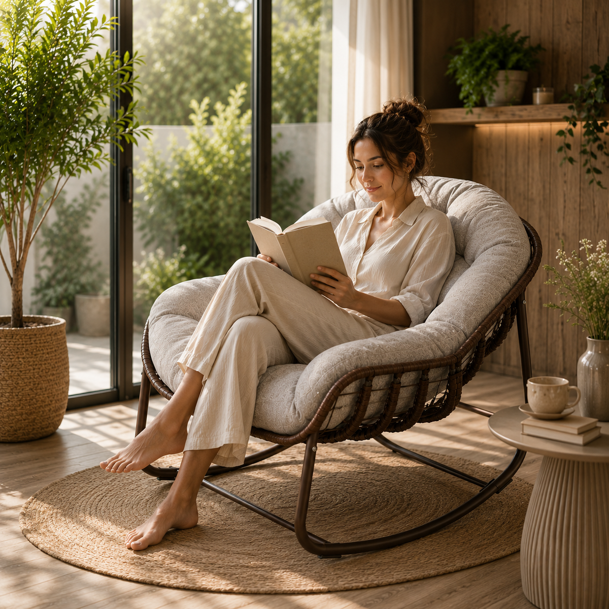 Fauteuil Papasan en osier – vue 6