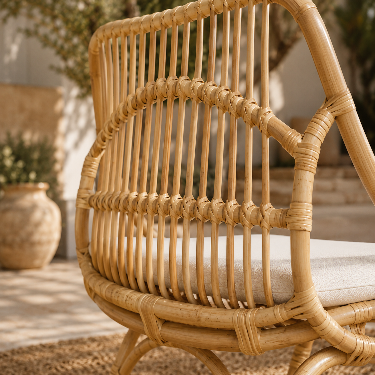 Chaise d'appoint en osier tressé – vue 3