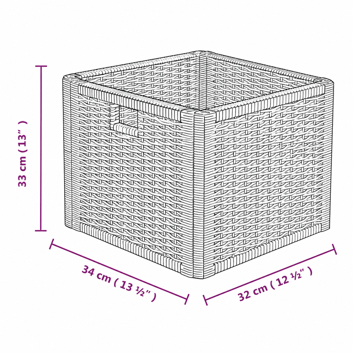 Panier rangement en osier lissées