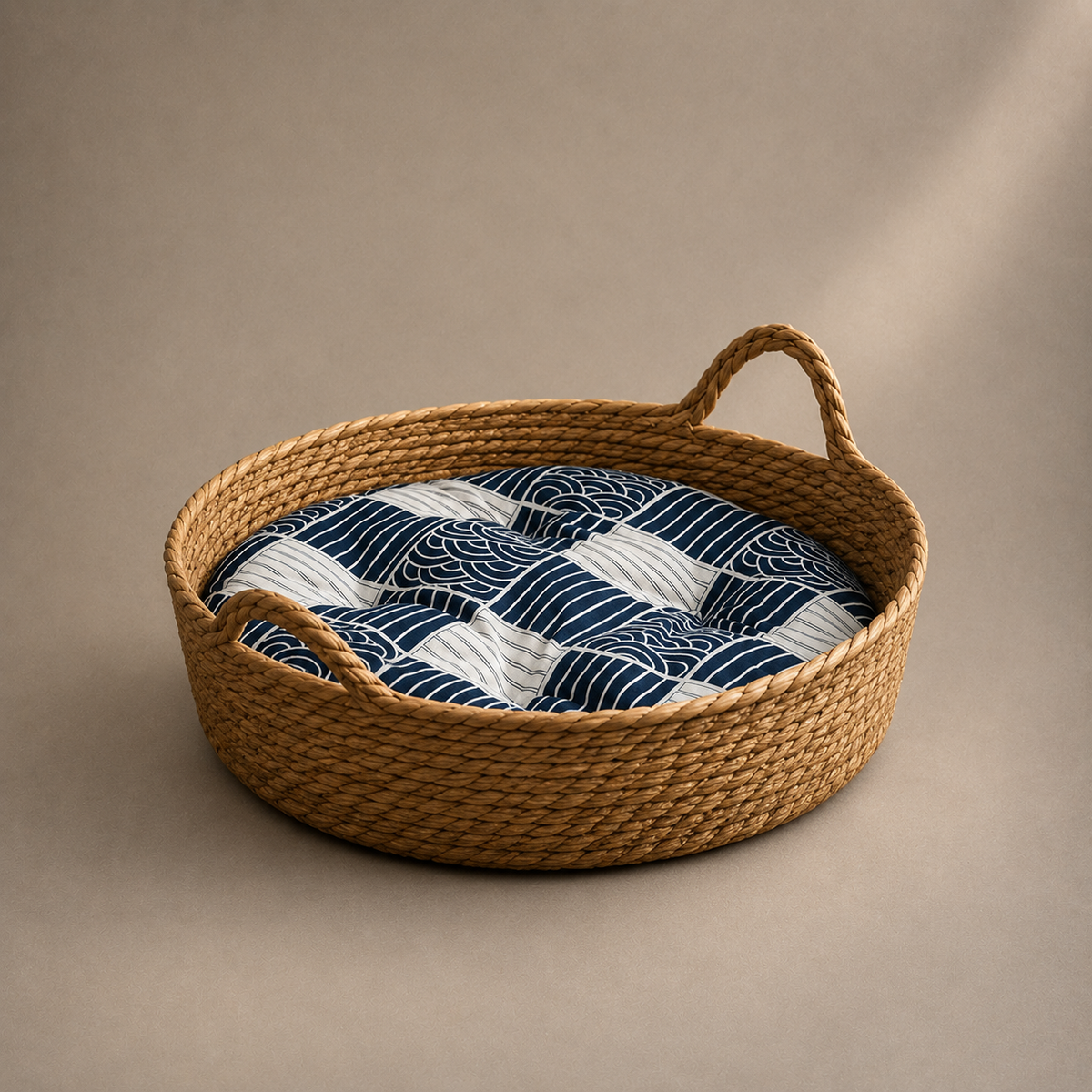 Panier pour chat en osier avec matelas