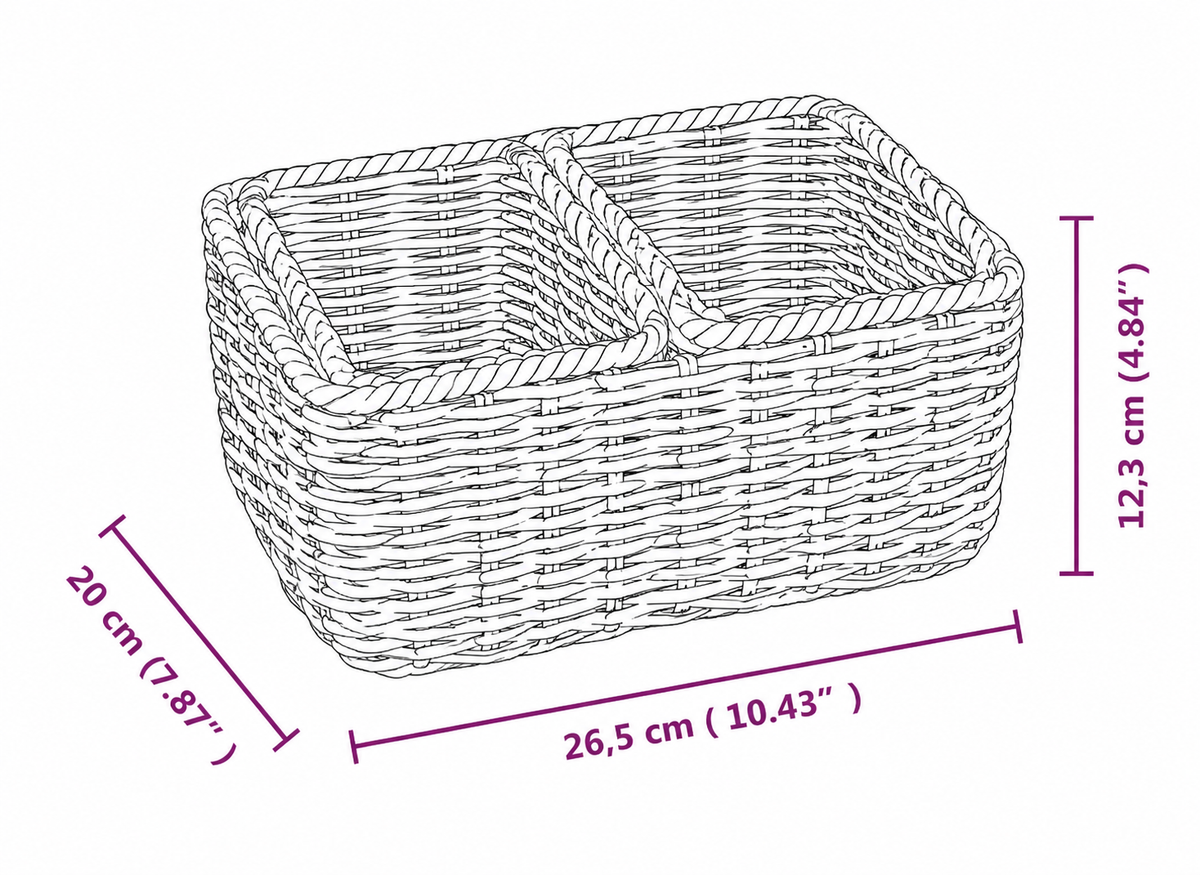 Lot de 3 panier rangement en osier