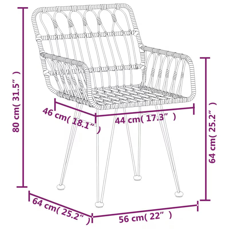 Chaise en osier tressé – vue 7