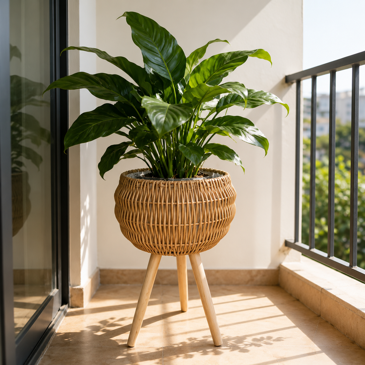 Cache-pot boho en osier – vue 6