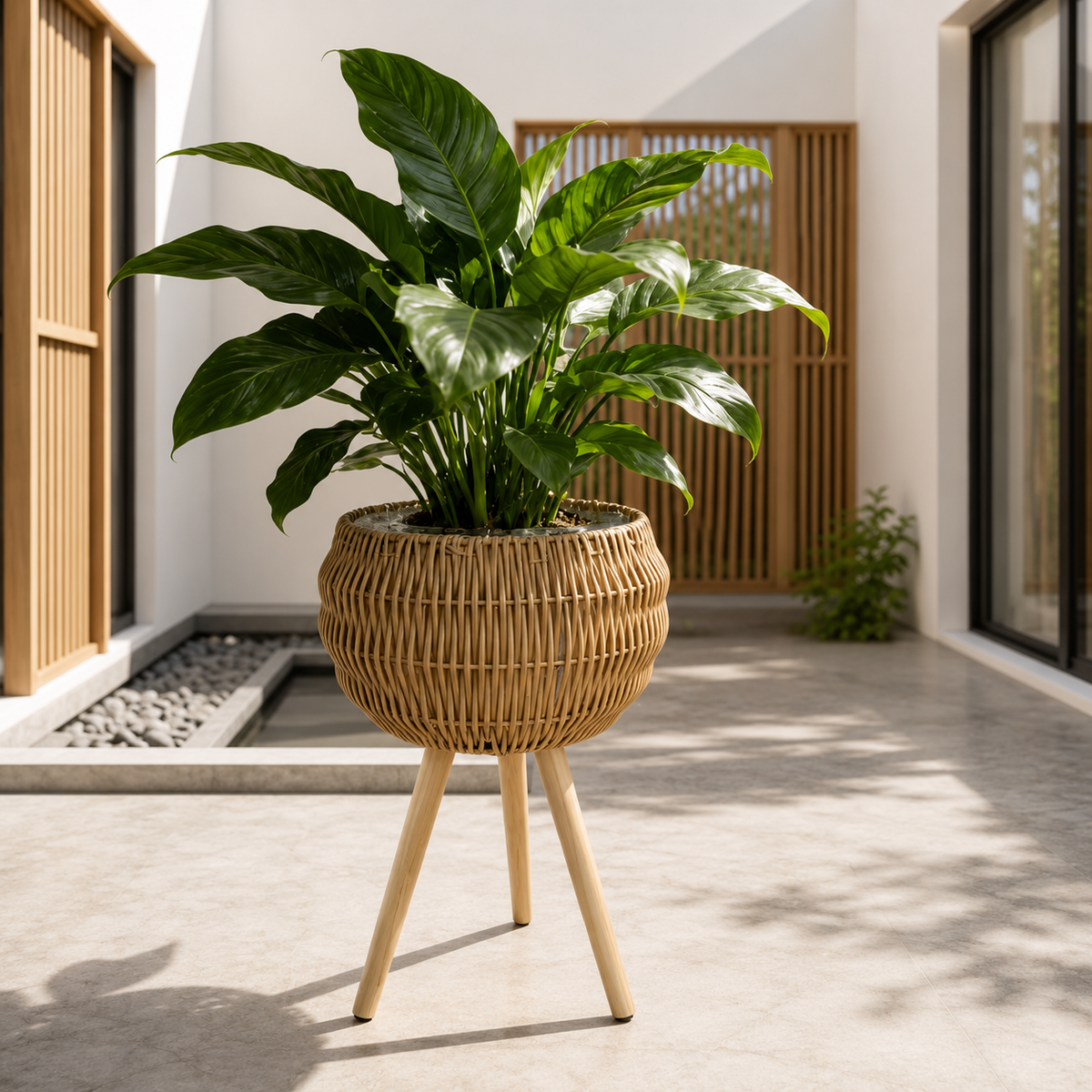 Cache-pot boho en osier – vue 5