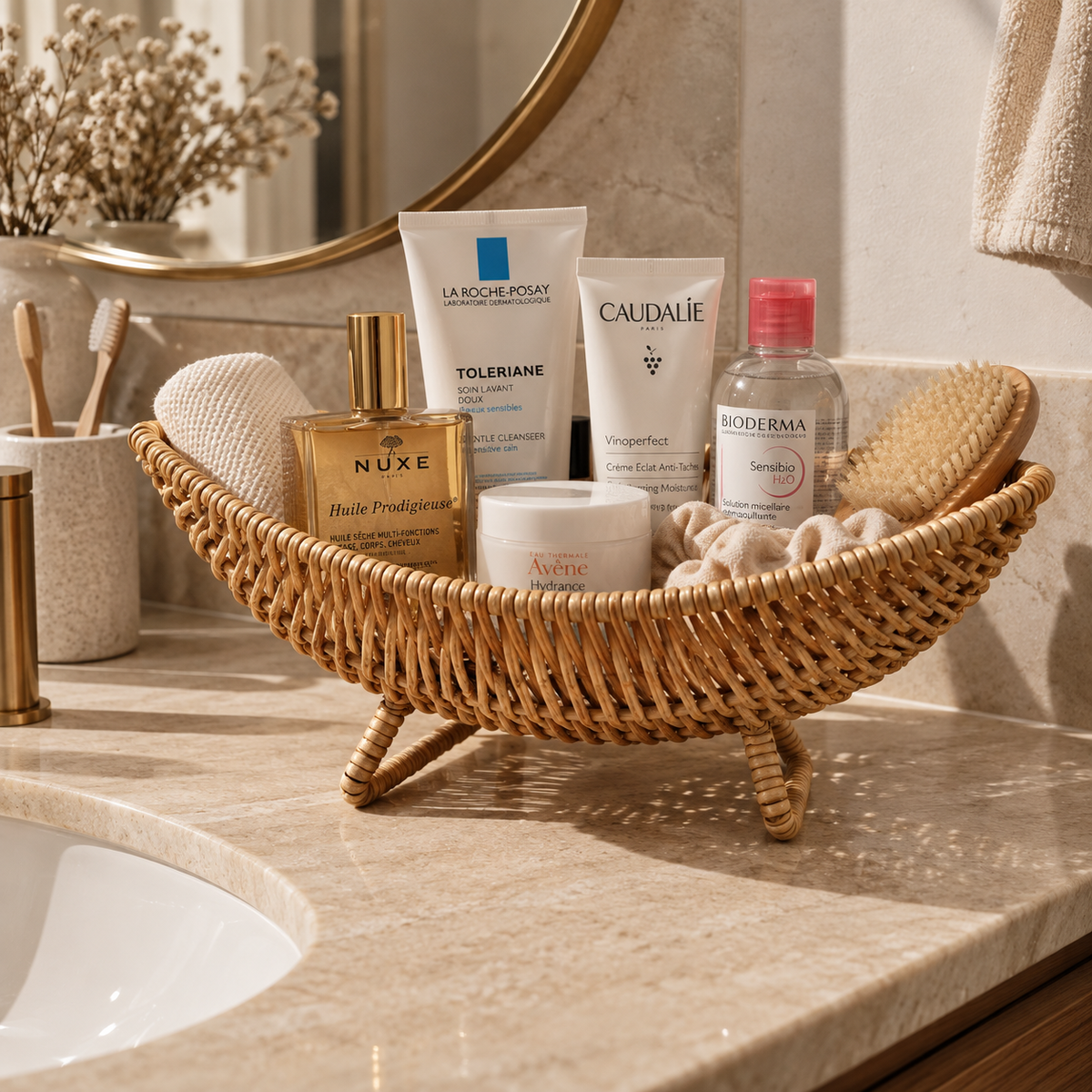 Panier de rangement en osier sur-pieds – vue 5