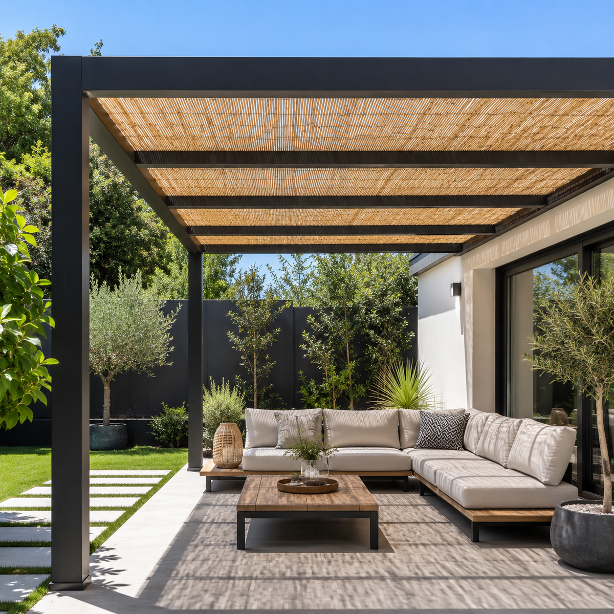 Canisse en osier naturelle H.1,6m x L.6m pour Balcon, Clôture, Terrasse, Pergolas