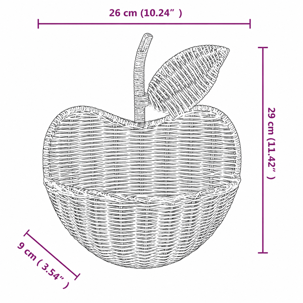 Panier en osier pomme bébé