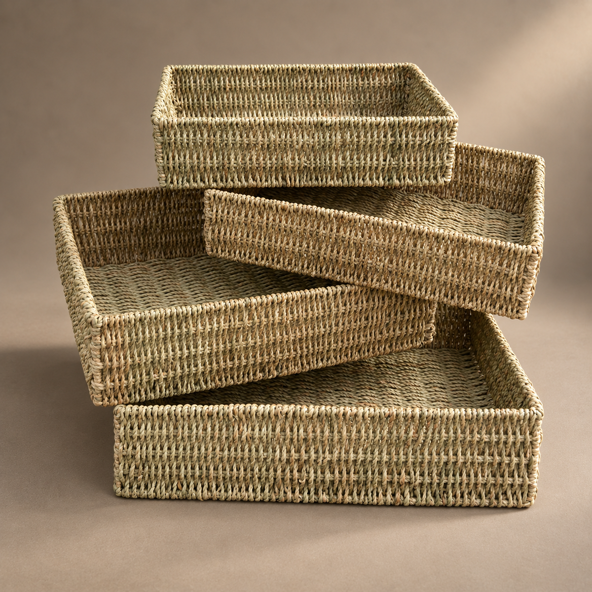 Panier de rangement en osier/ jonc de mer – vue 4