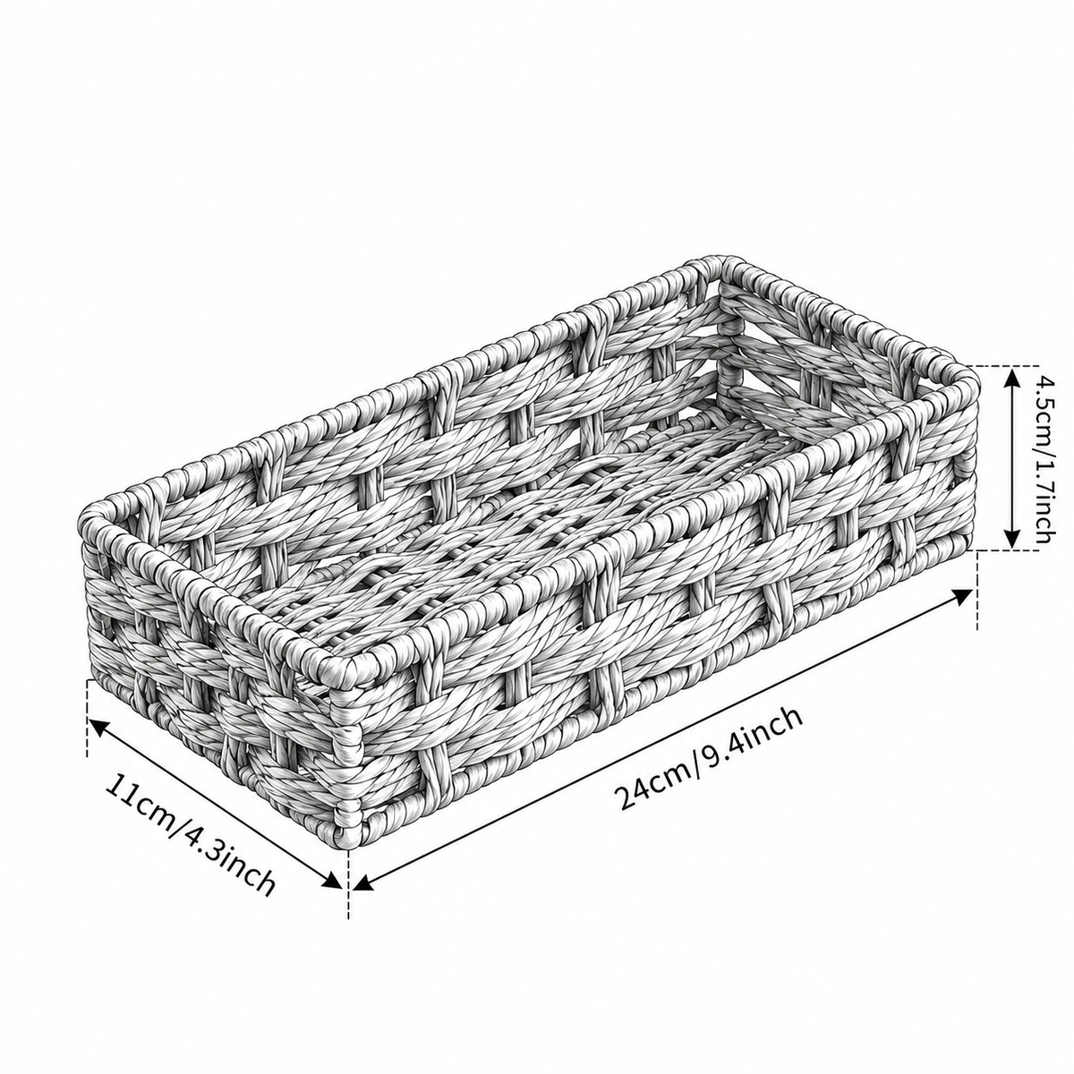 Panier de rangement en osier/papier tressé – vue 9