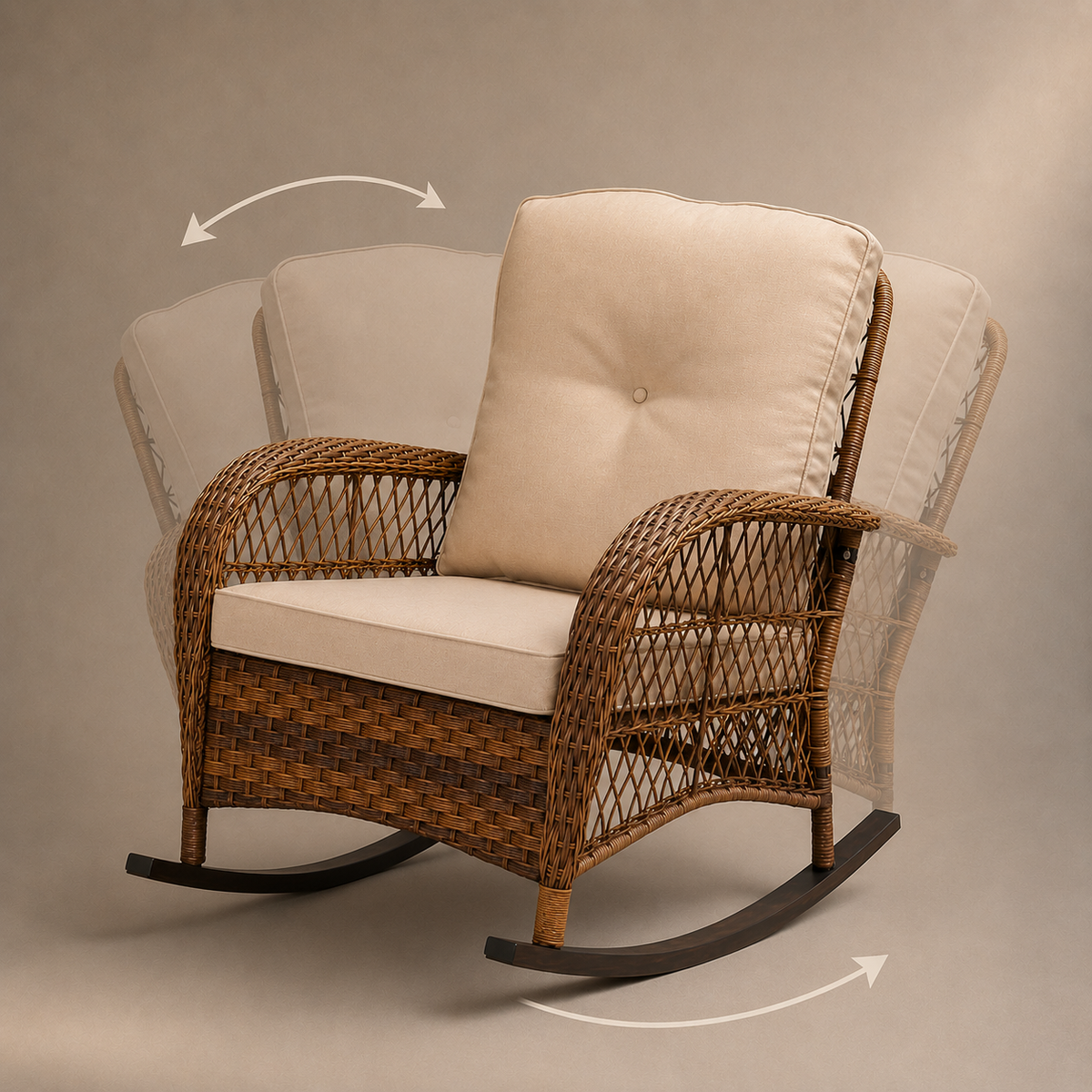 Fauteuil d'extérieur en osier pour patio et piscine