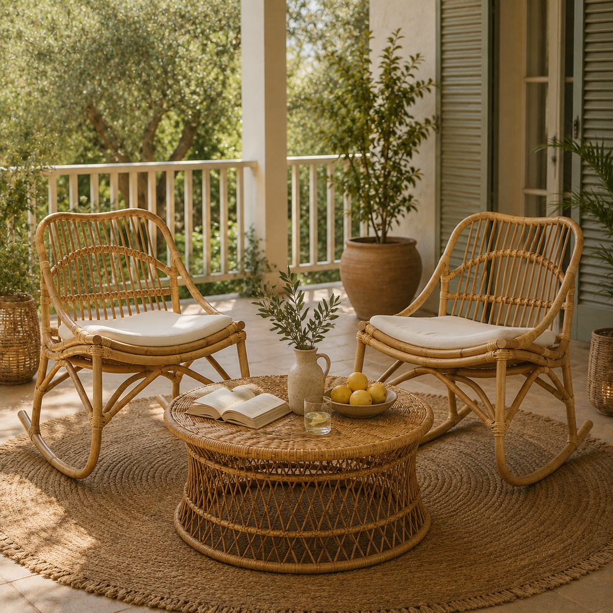 Chaise d'appoint en osier tressé – vue 4