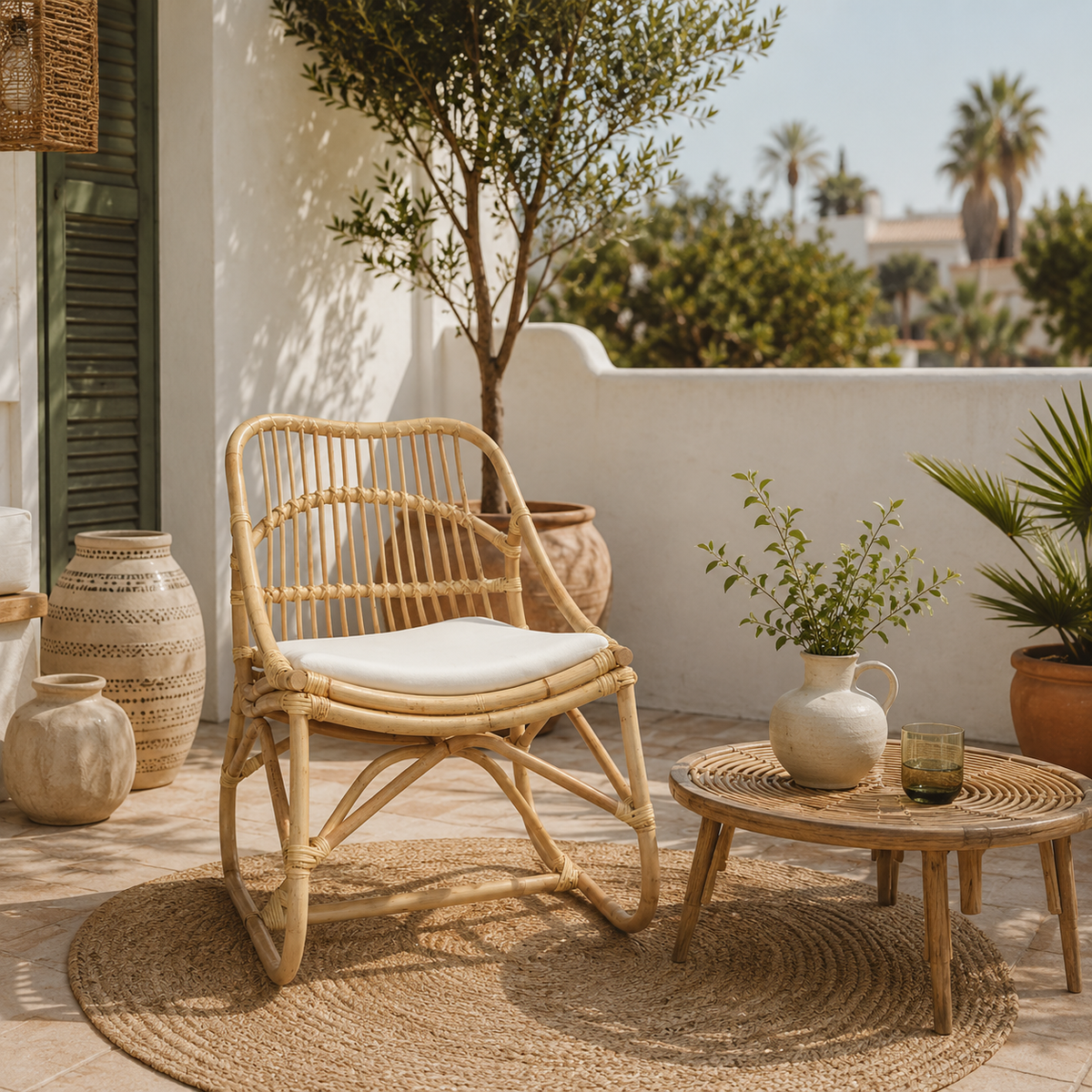 Chaise d'appoint en osier tressé – vue 2