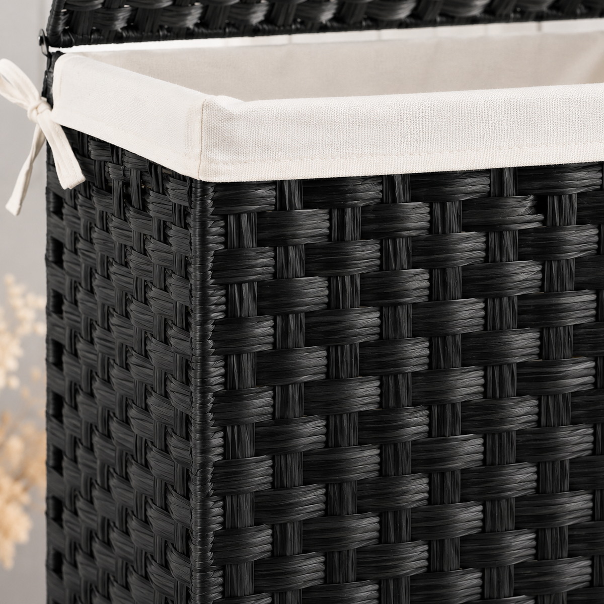 Panier à linge en osier à 2 compartiments