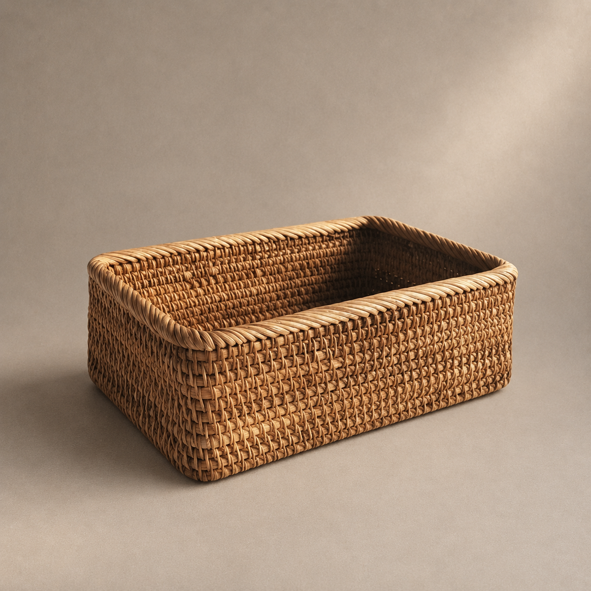 Panier de rangement en osier tressé à la main