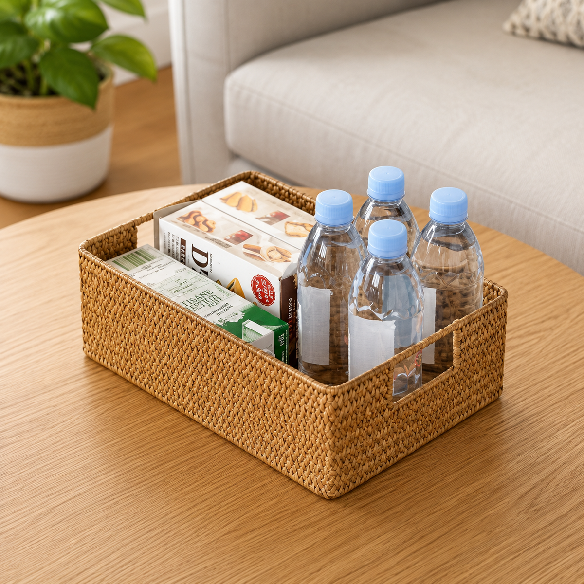 Panier  rangement en osier réctangulaire