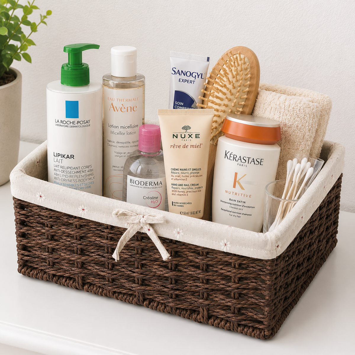 Panier rangement en osier coton bio