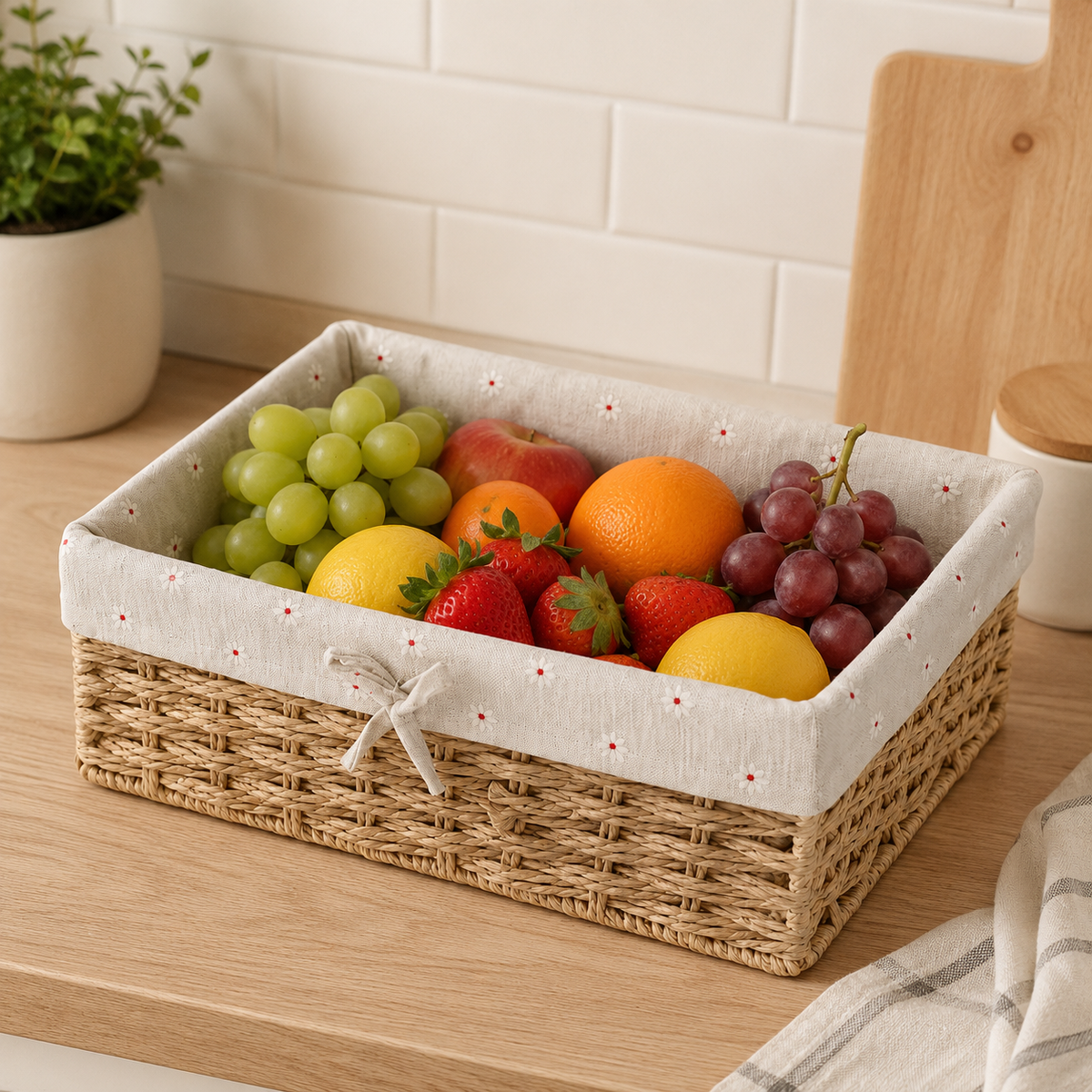 Panier rangement en osier coton bio
