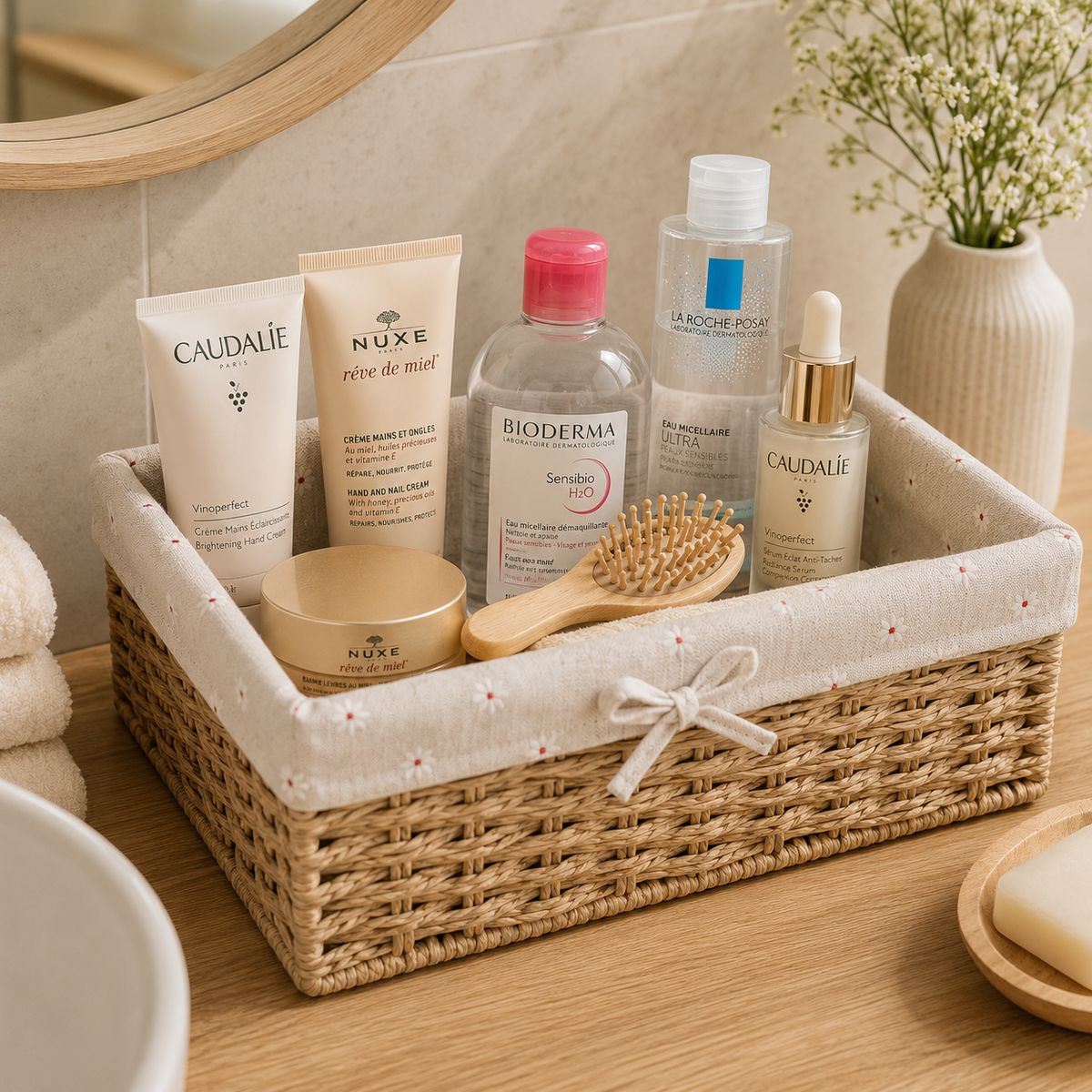 Panier rangement en osier coton bio
