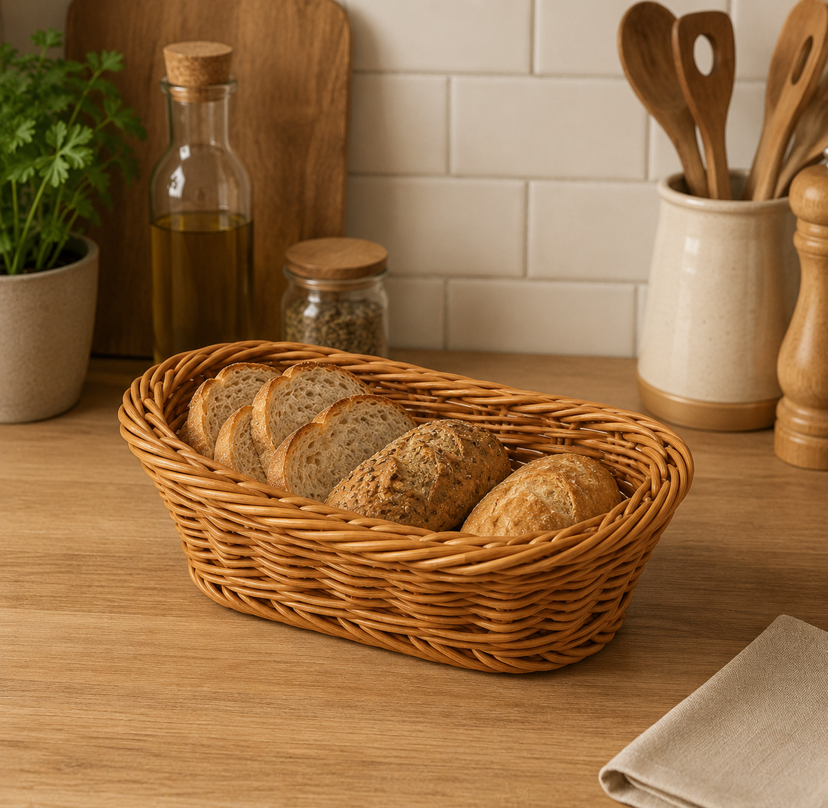 Panier en osier à pain