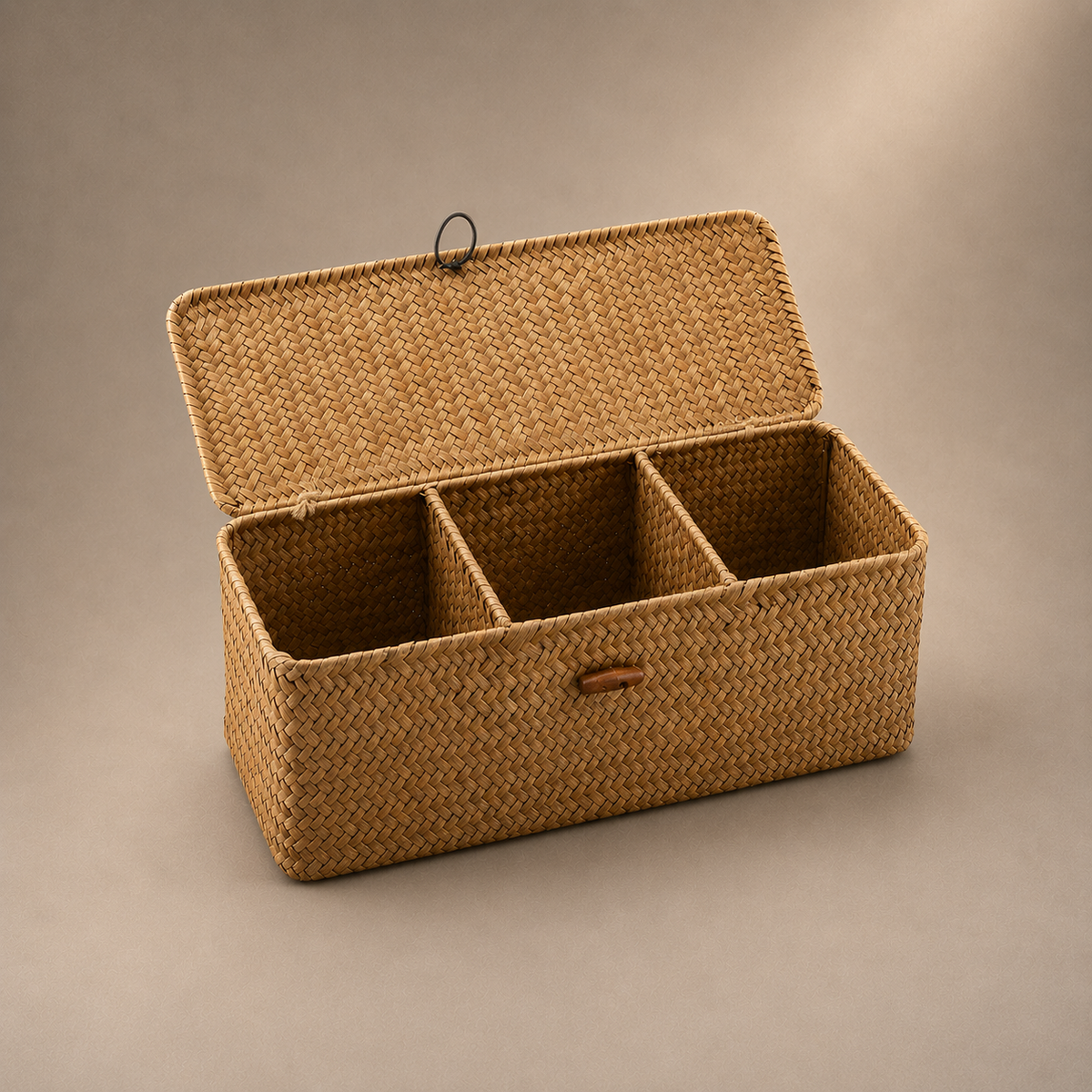 Panier rangement en osier avec compartiment