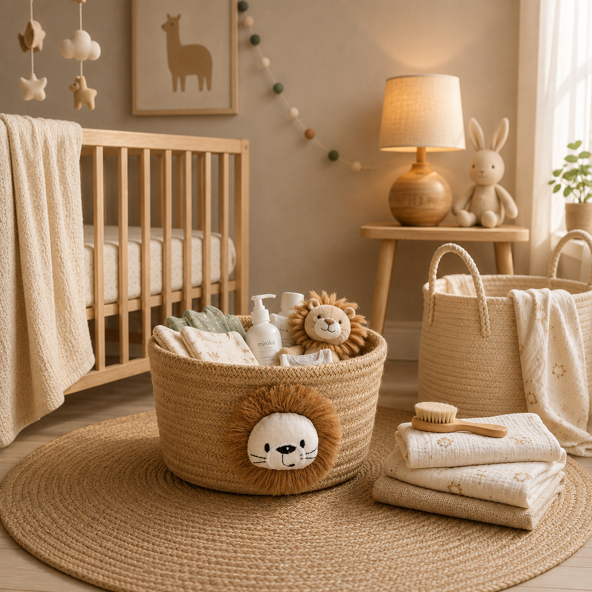 Panier rangement en osier pour bébé