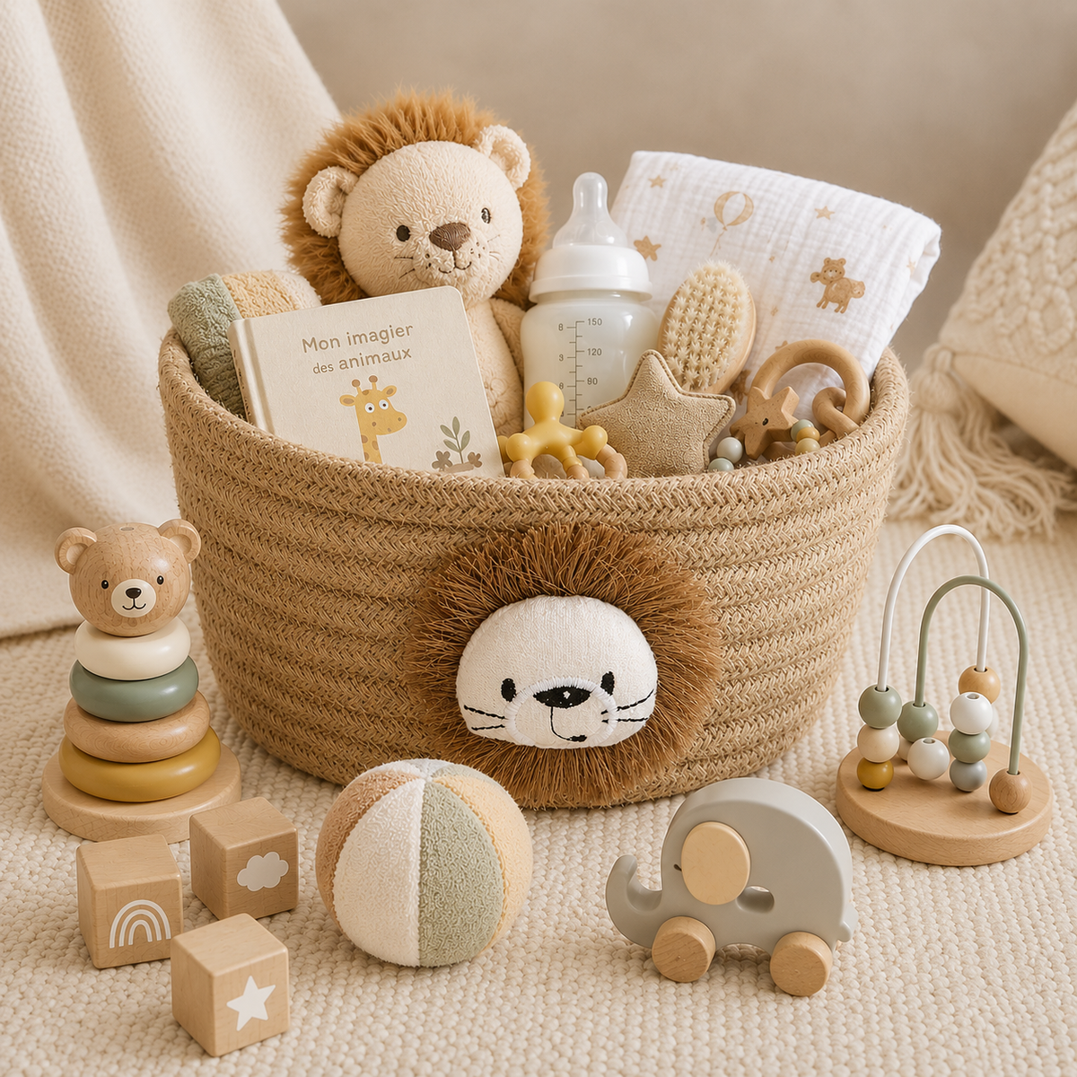 Panier rangement en osier pour bébé