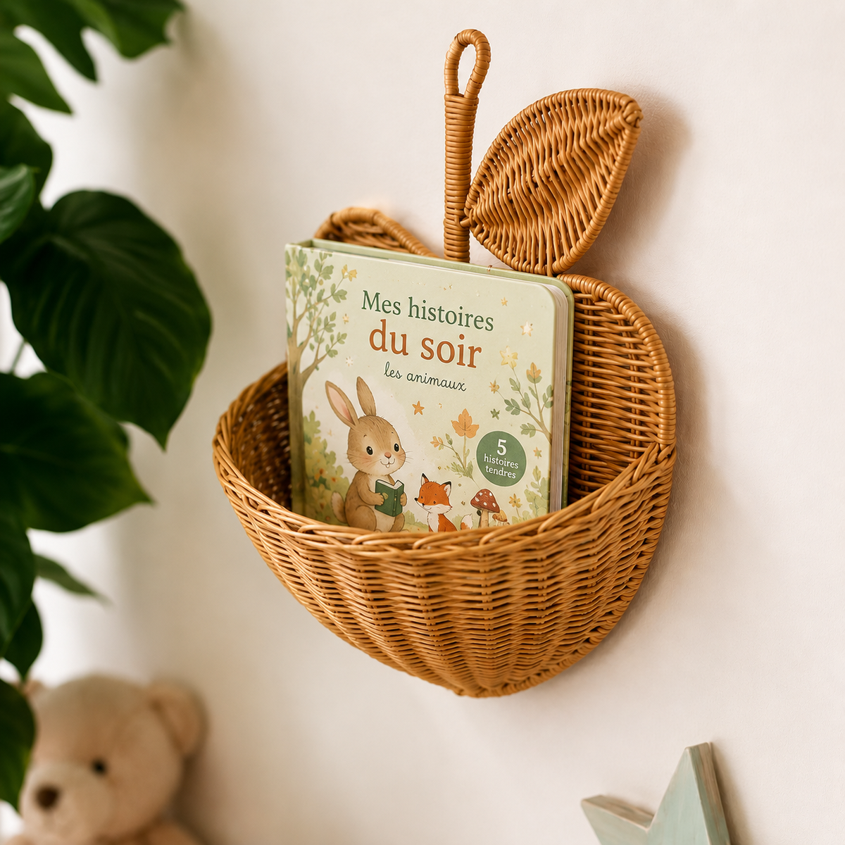 Panier en osier pomme bébé