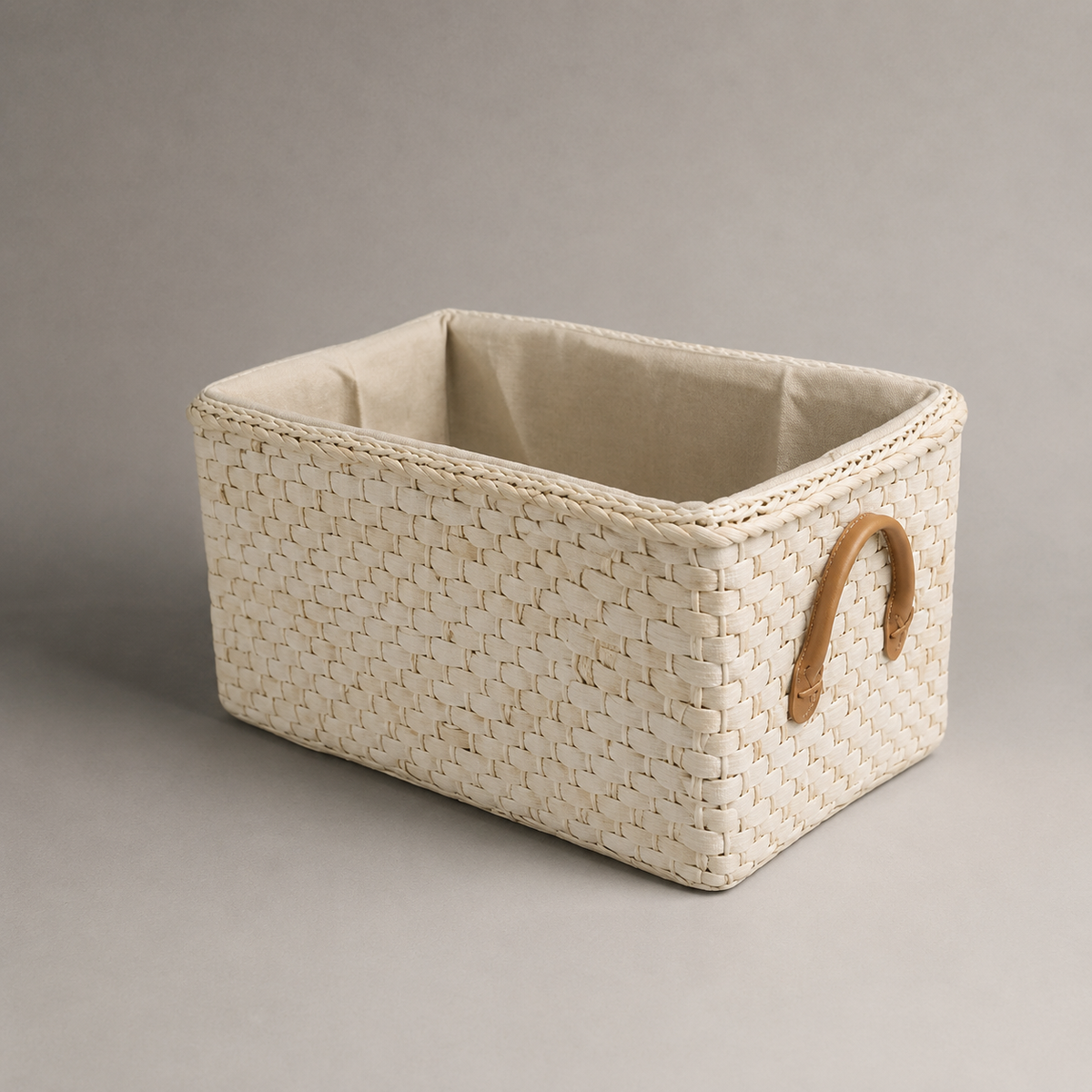 Panier à linge rectangulaire en osier
