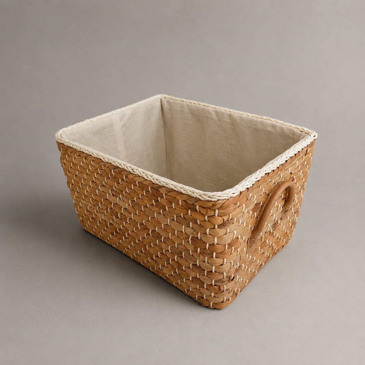 Panier à linge rectangulaire en osier
