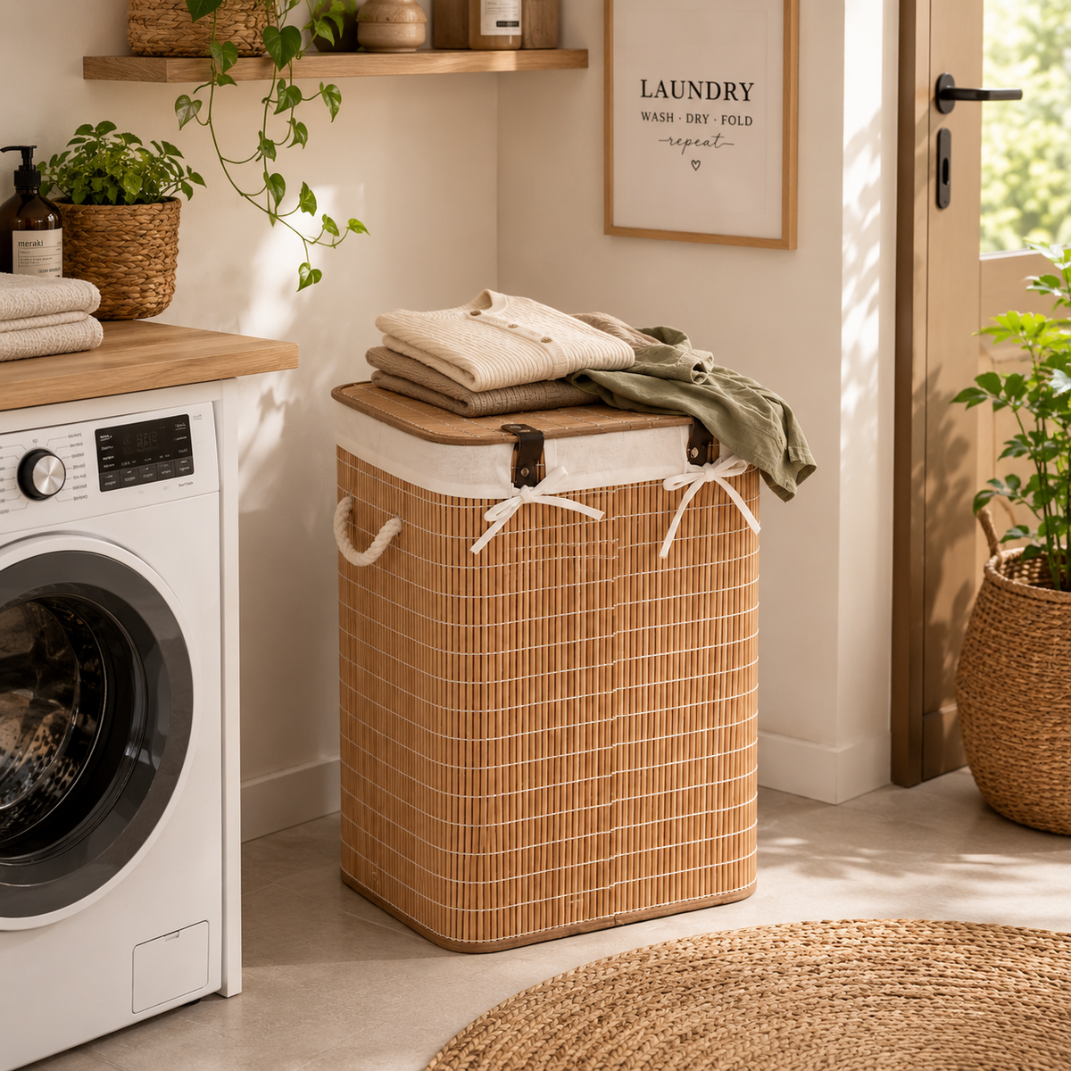 Panier à linge osier simple