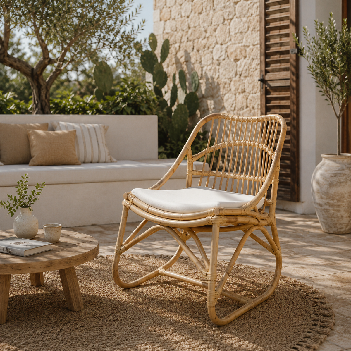 Chaise d'appoint en osier tressé – vue 5