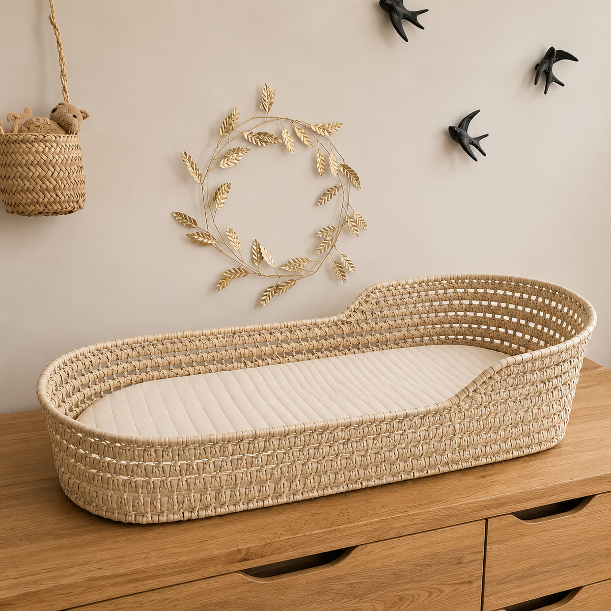 Panier à langer ovale en osier