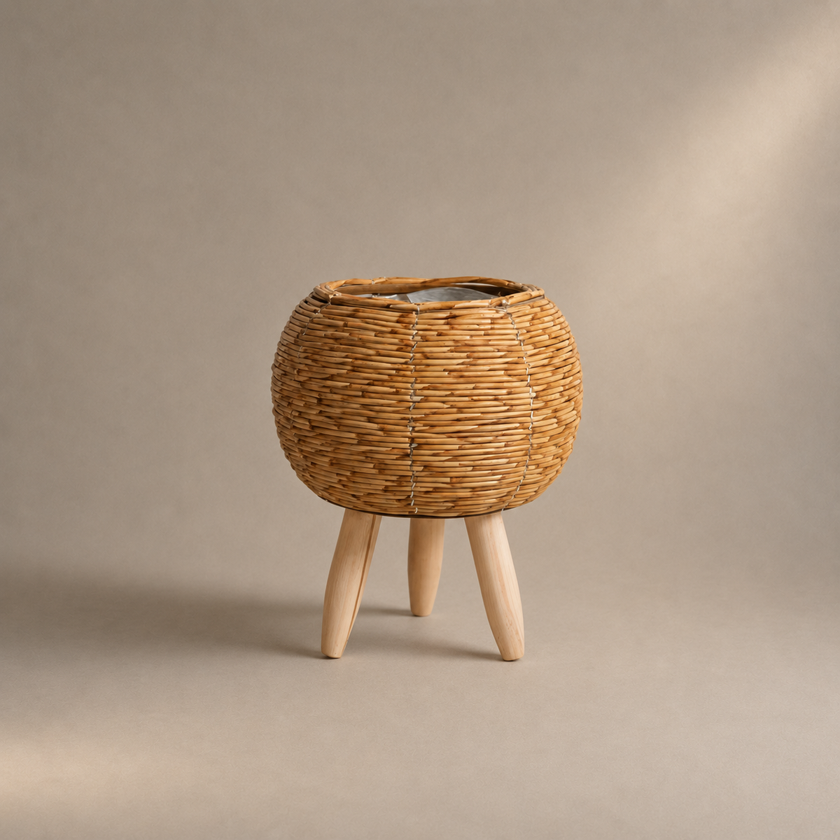 Cache-pot rond en osier