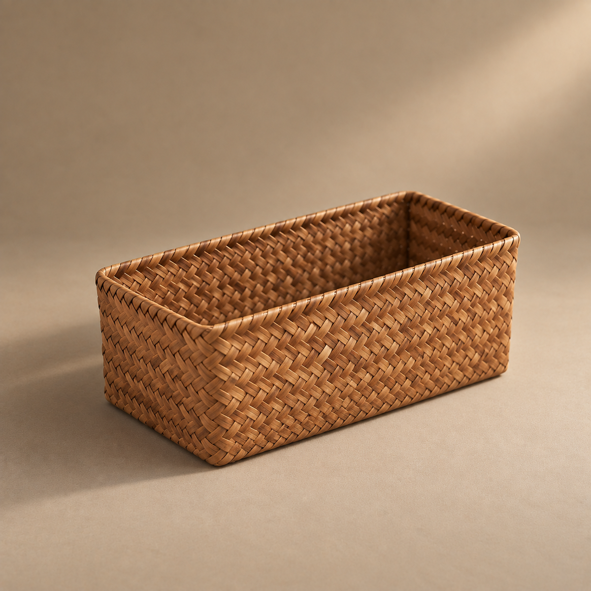 Panier de rangement rectangulaire en osier tressé – vue 4