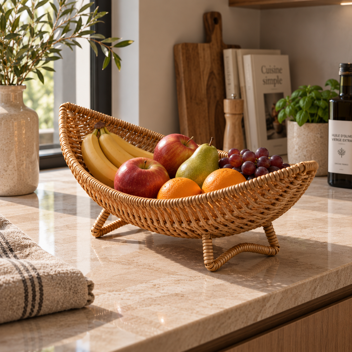 Panier de rangement en osier sur-pieds – vue 10