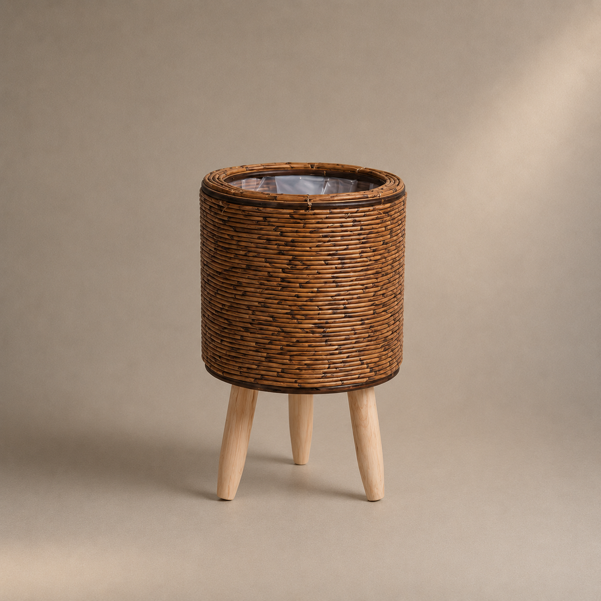 Cache-pot cylindre en osier