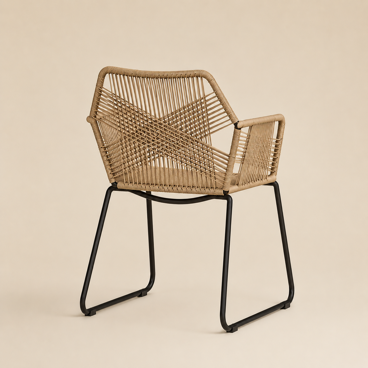 Lot de 2 chaises d'intérieur en osier style bohème