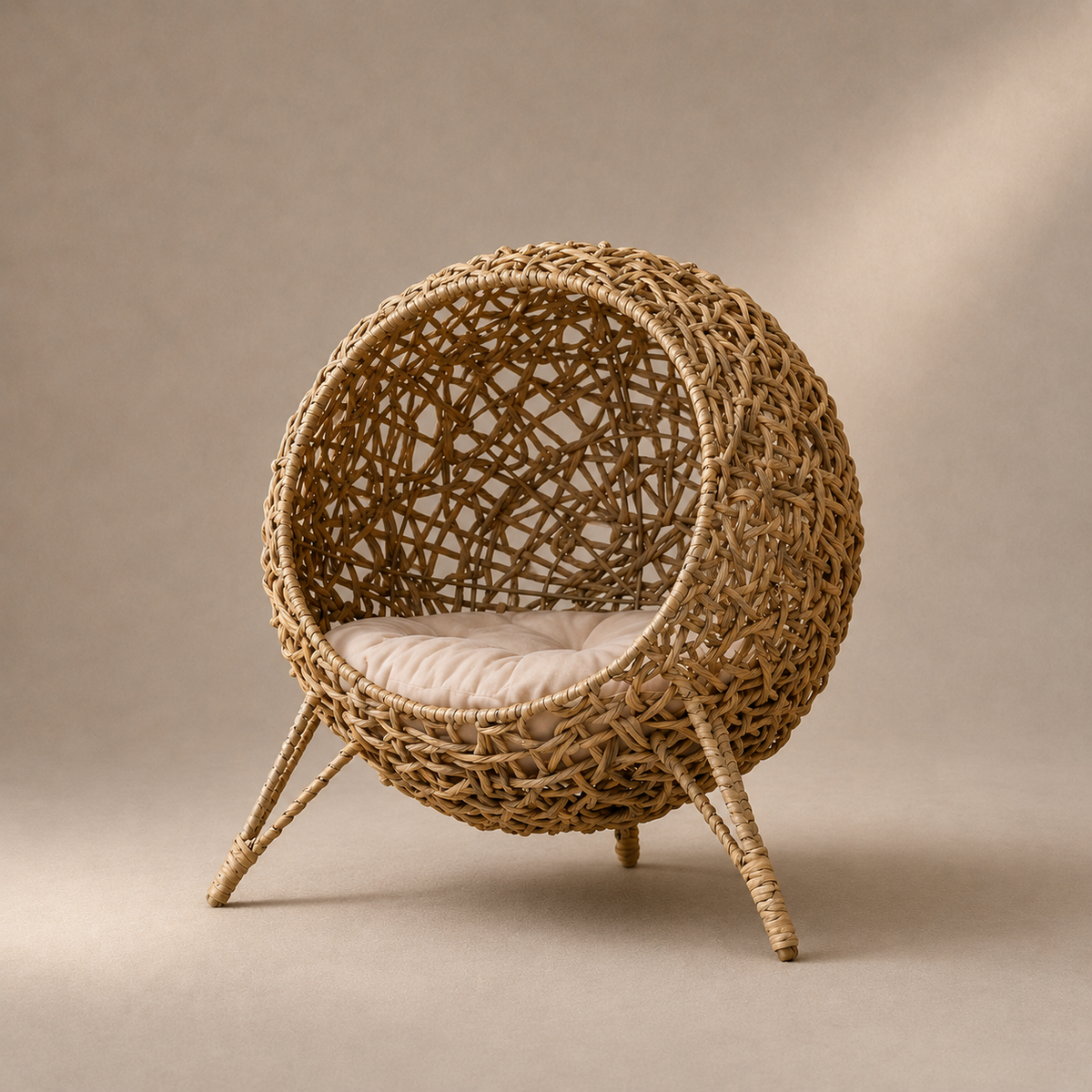 Panier pour chat en osier pieds surélevés