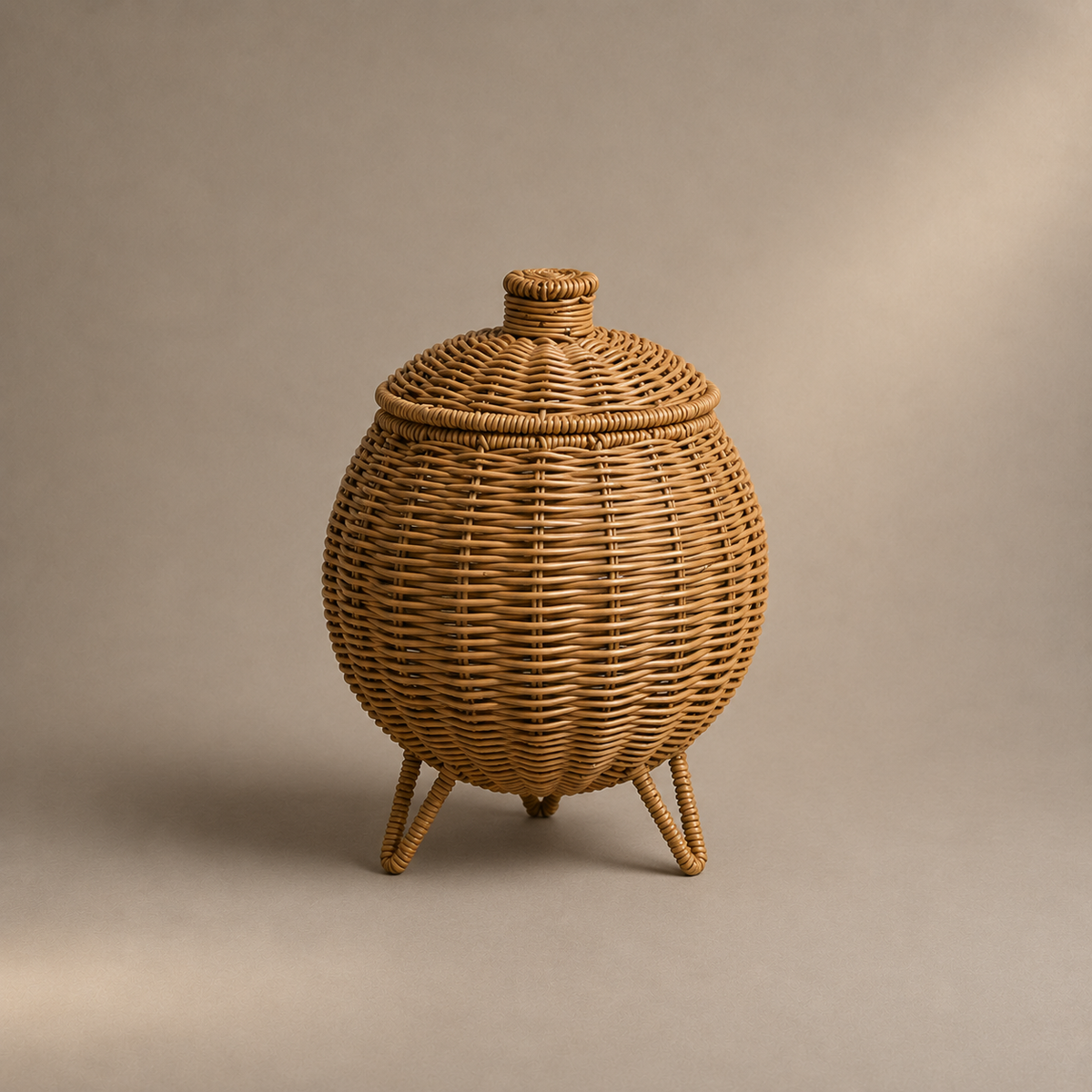 Panier de rangement à couvercle en osier style japonais
