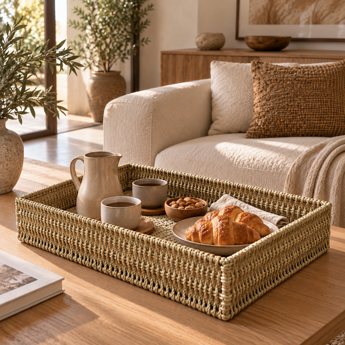 Panier de rangement en osier/ jonc de mer – vue 8