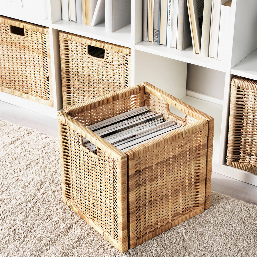 Panier rangement en osier lissées